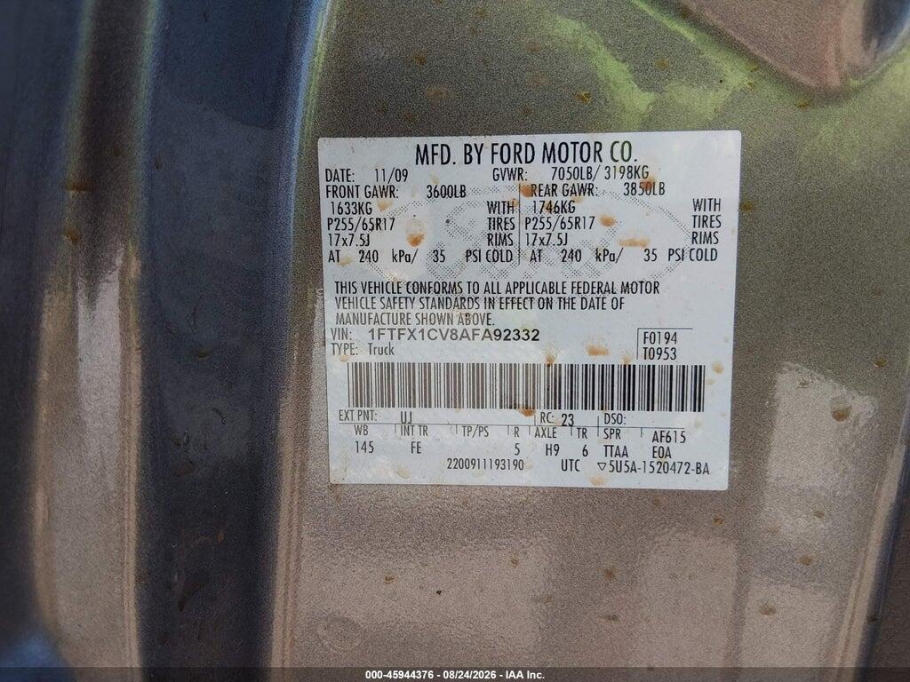 1FTFX1CV8AFA92332 2010 FORD F-150 photo no. 9