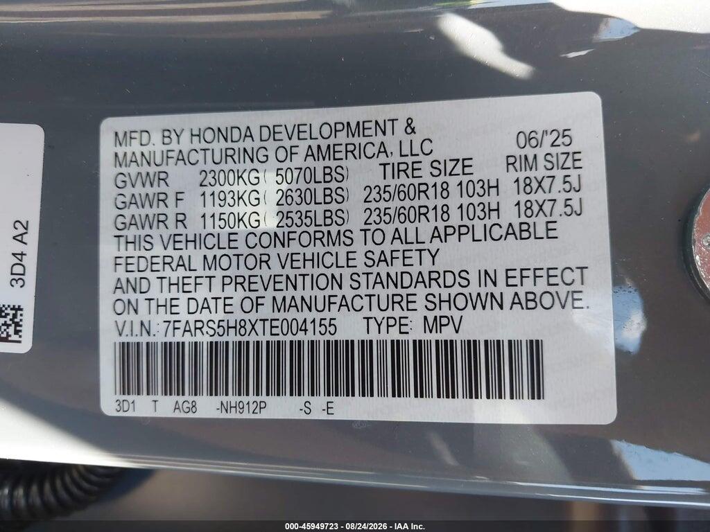 7FARS5H8XTE004155 2026 HONDA CR-V HYBRID photo no. 9
