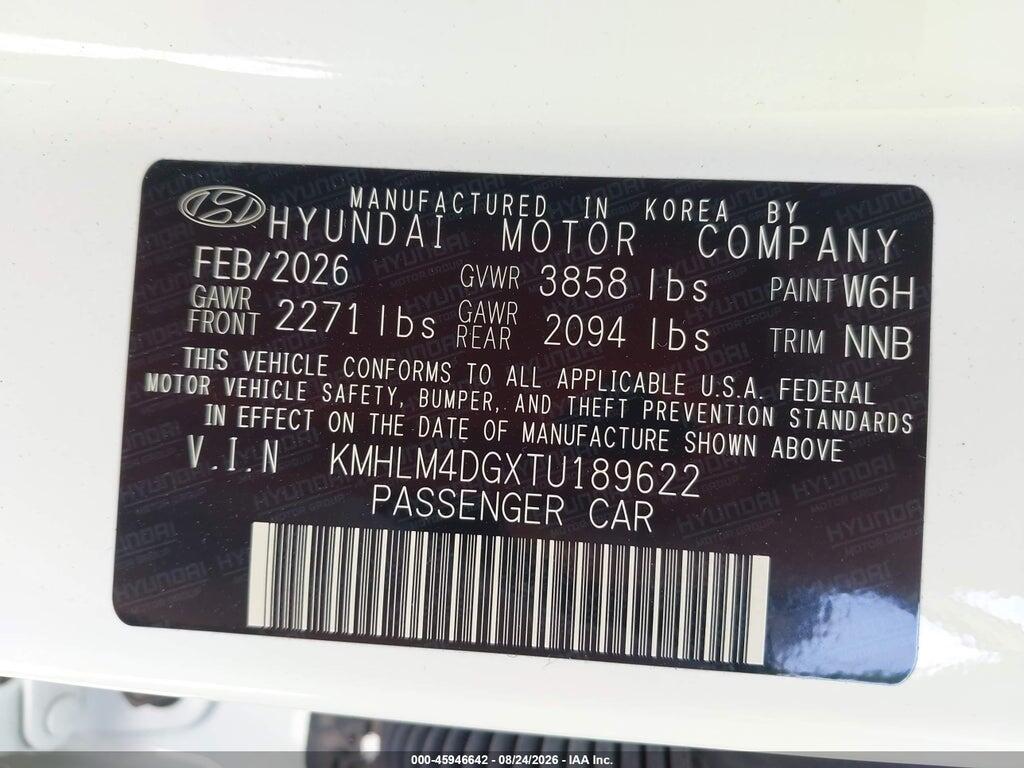 KMHLM4DGXTU189622 2026 HYUNDAI ELANTRA photo no. 9