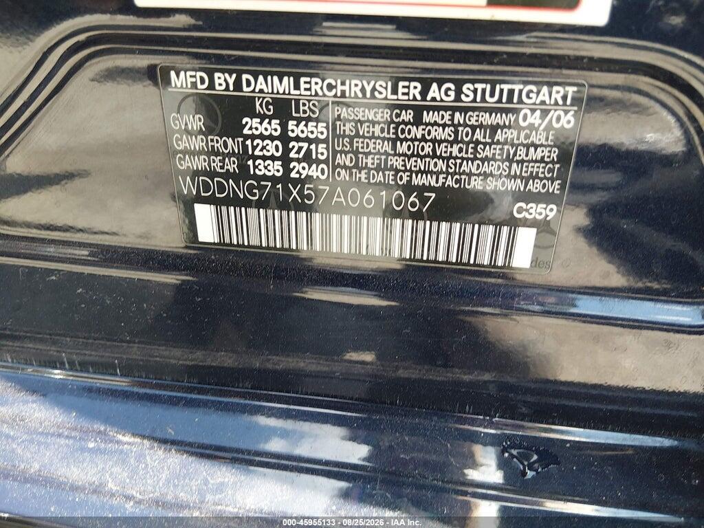 WDDNG71X57A061067 2007 MERCEDES-BENZ S 550 photo no. 9
