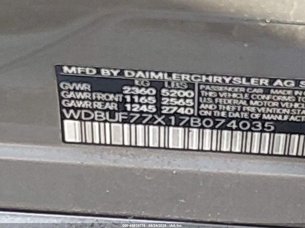 WDBUF77X17B074035 2007 MERCEDES-BENZ E 63 AMG photo no. 9