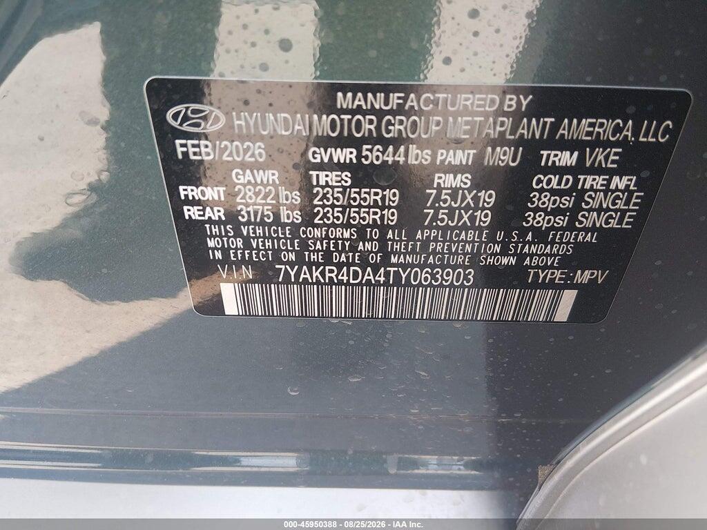 7YAKR4DA4TY063903 2026 HYUNDAI IONIQ 5 photo no. 9