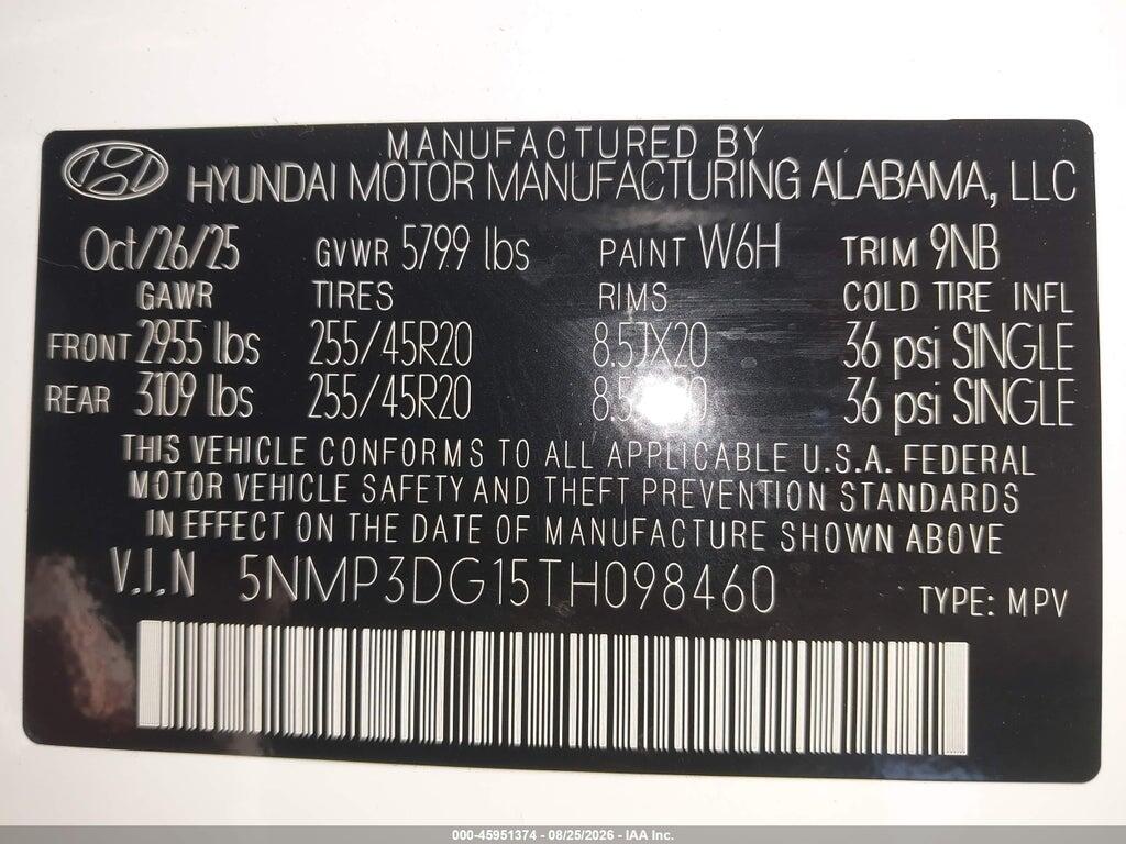 5NMP3DG15TH098460 2026 HYUNDAI SANTA FE HYBRID photo no. 9
