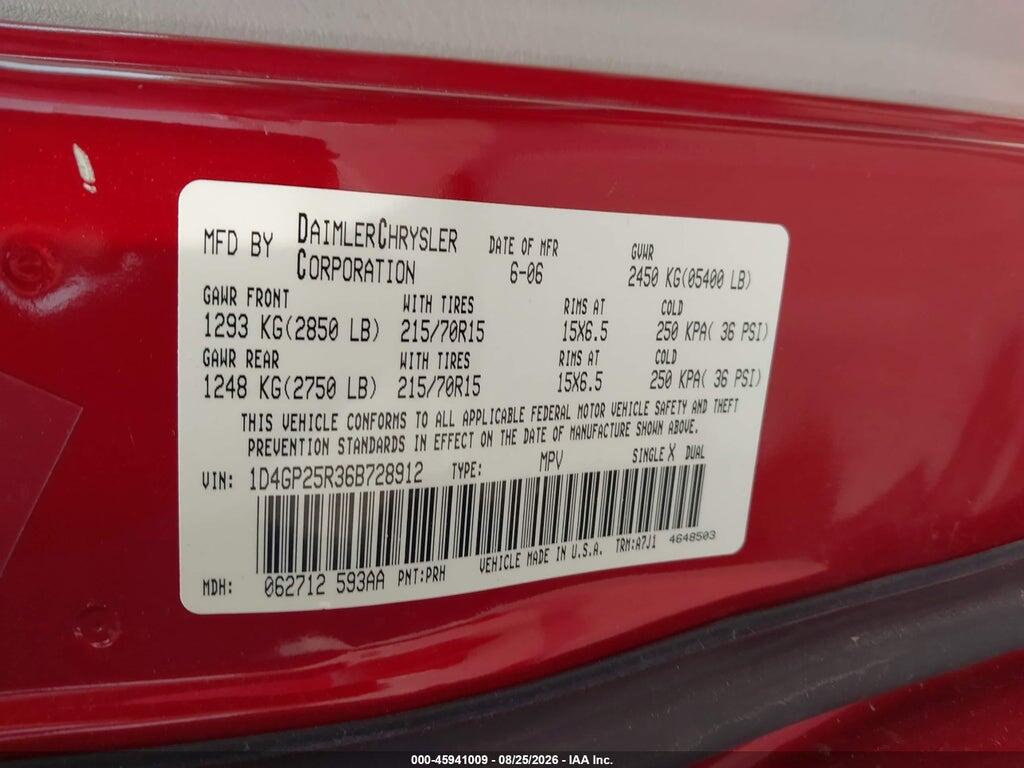 1D4GP25R36B728912 2006 DODGE CARAVAN photo no. 9