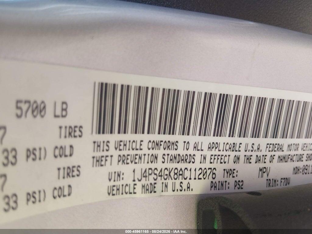 1J4PS4GK8AC112076 2010 JEEP GRAND CHEROKEE photo no. 9