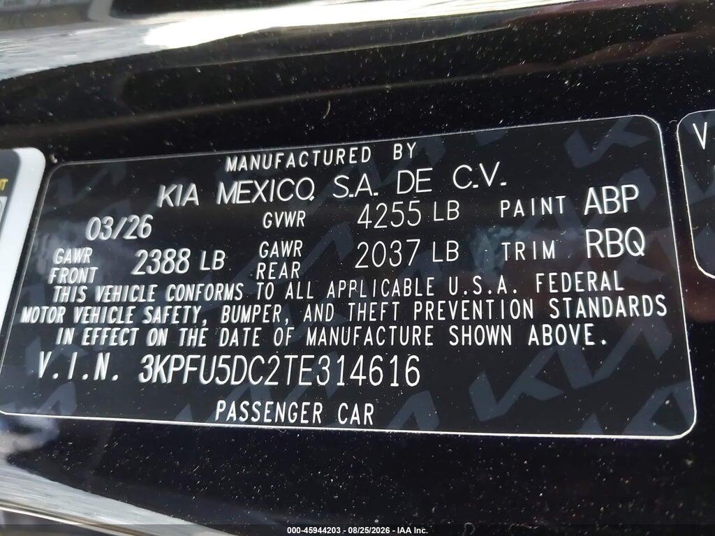 3KPFU5DC2TE314616 2026 KIA K4 photo no. 9