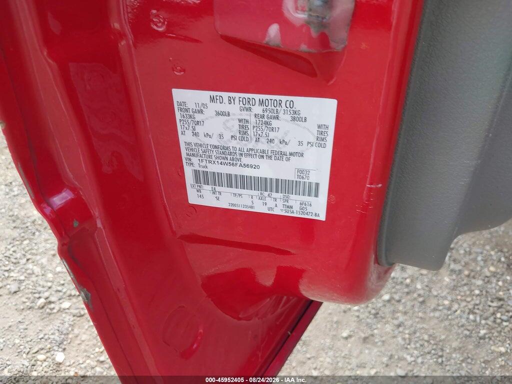 1FTRX14W56FA56920 2006 FORD F-150 photo no. 9