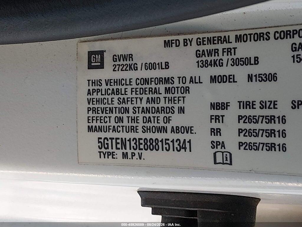 5GTEN13E888151341 2008 HUMMER H3 SUV photo no. 9