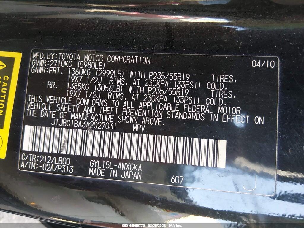 JTJBC1BA3A2027031 2010 LEXUS RX 450H photo no. 9