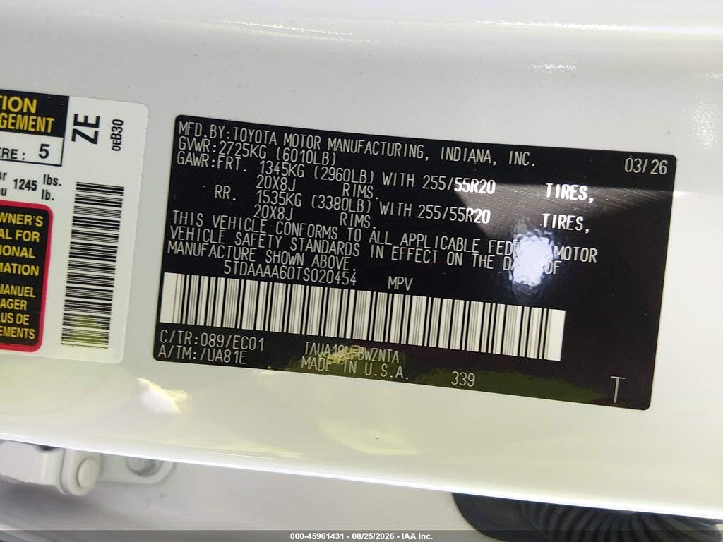 5TDAAAA60TS020454 2026 LEXUS TX 350 photo no. 9