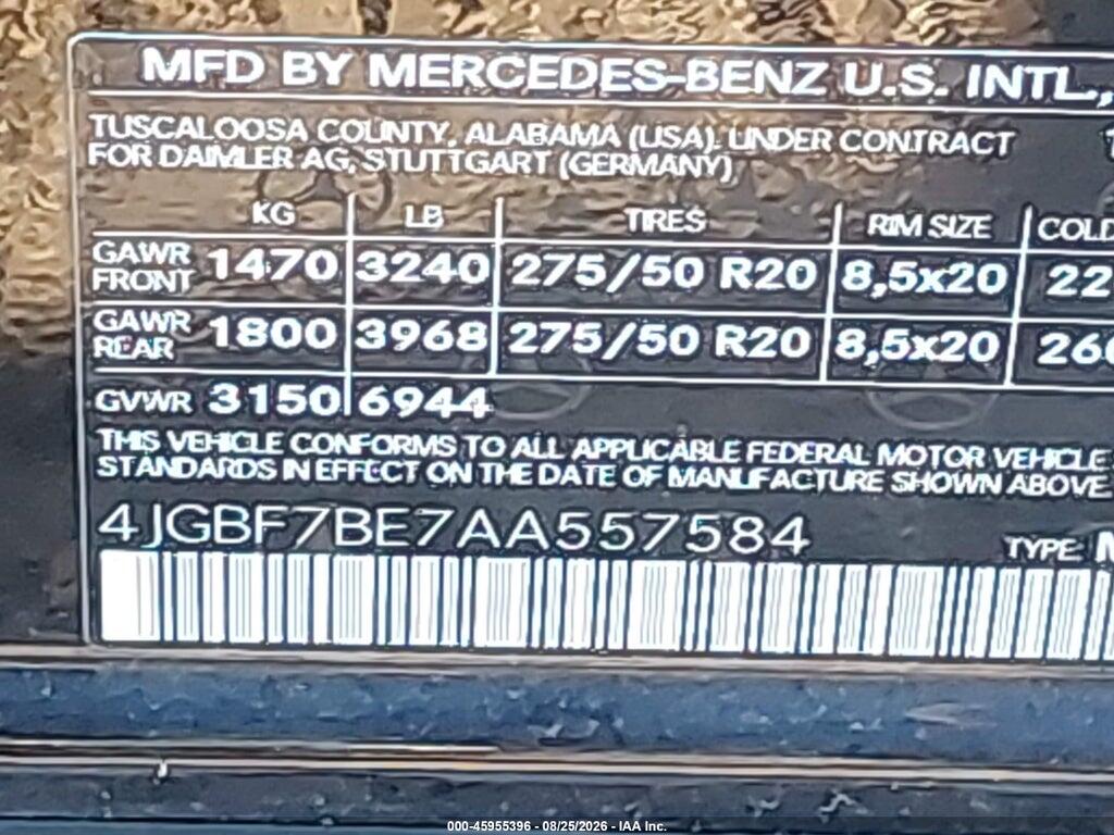 4JGBF7BE7AA557584 2010 MERCEDES-BENZ GL 450 photo no. 9