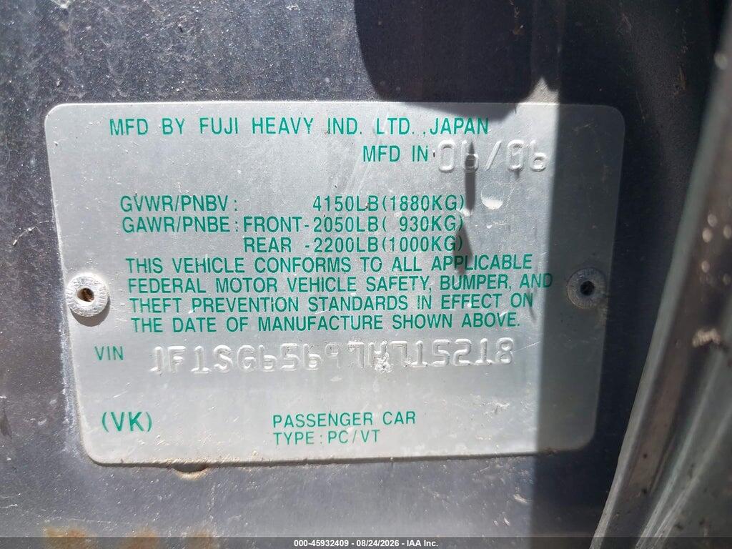 JF1SG65697H715218 2007 SUBARU FORESTER photo no. 9
