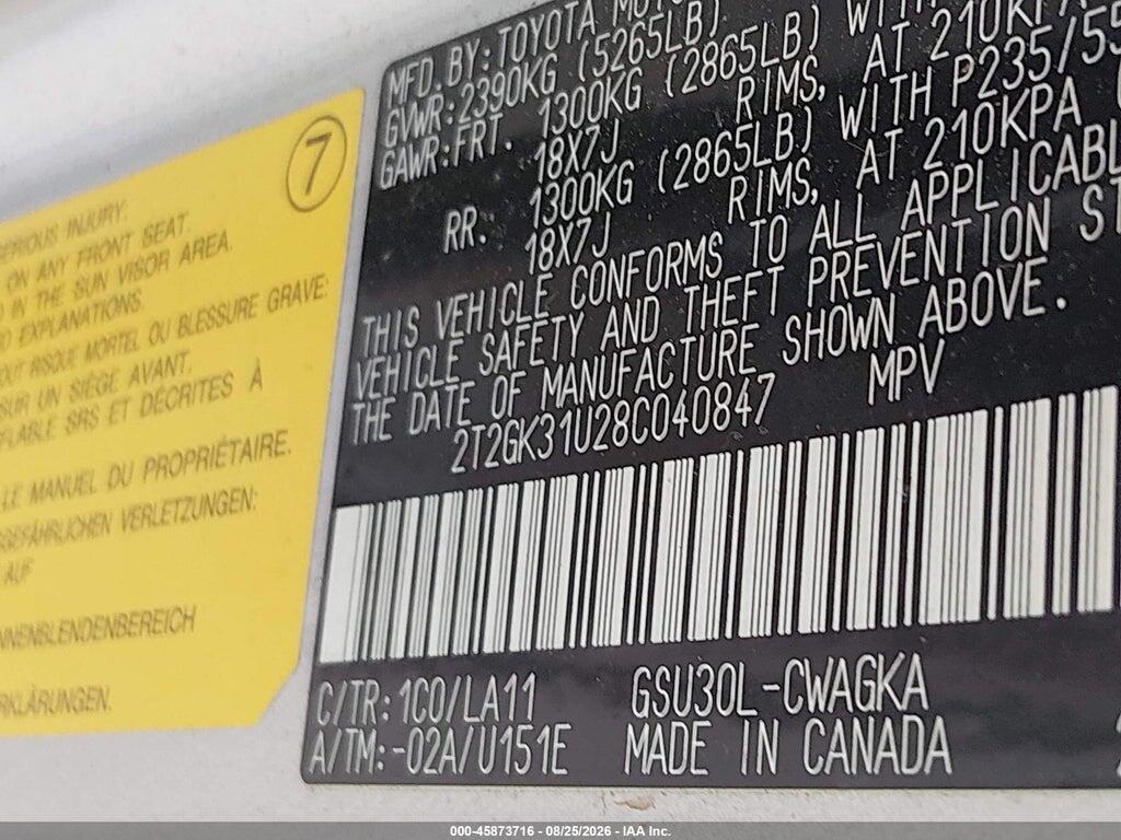 2T2GK31U28C040847 2008 LEXUS RX 350 photo no. 9