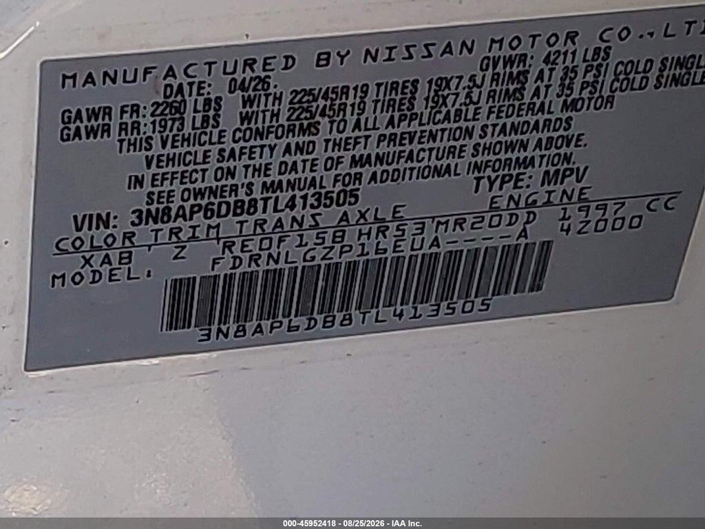 3N8AP6DB8TL413505 2026 NISSAN KICKS photo no. 9
