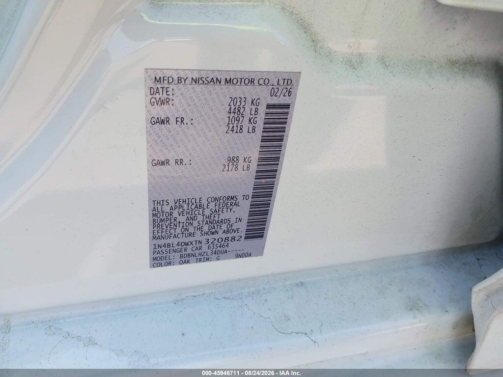 1N4BL4DWXTN320882 2026 NISSAN ALTIMA photo no. 9