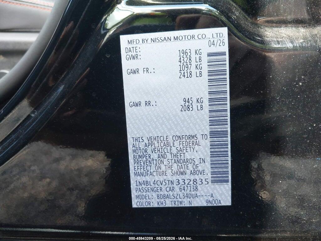 1N4BL4CV5TN332835 2026 NISSAN ALTIMA photo no. 9