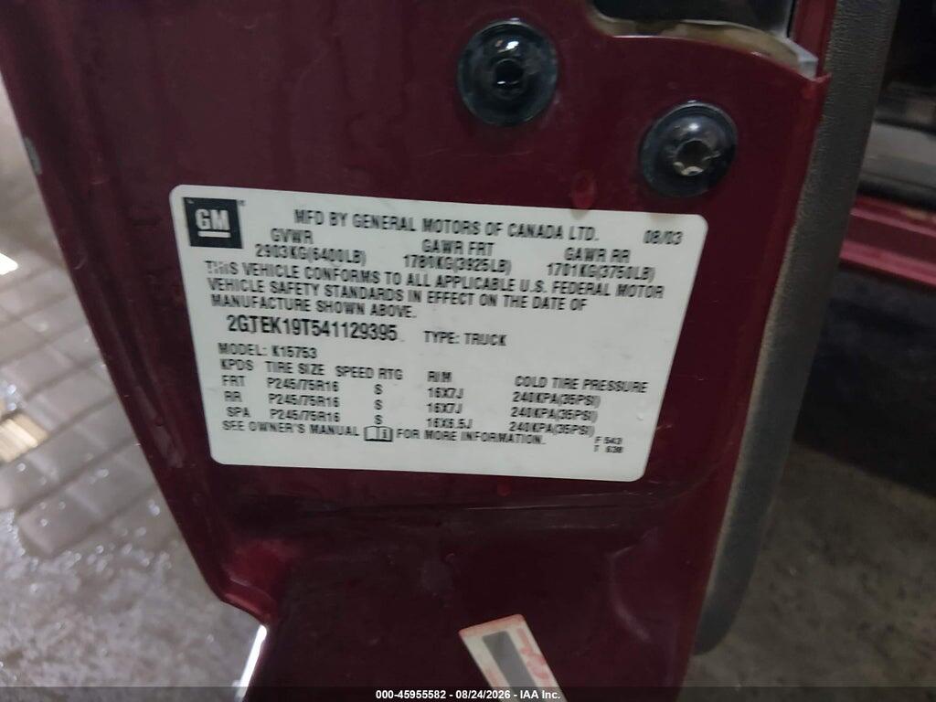 2GTEK19T541129395 2004 GMC SIERRA 1500 photo no. 9