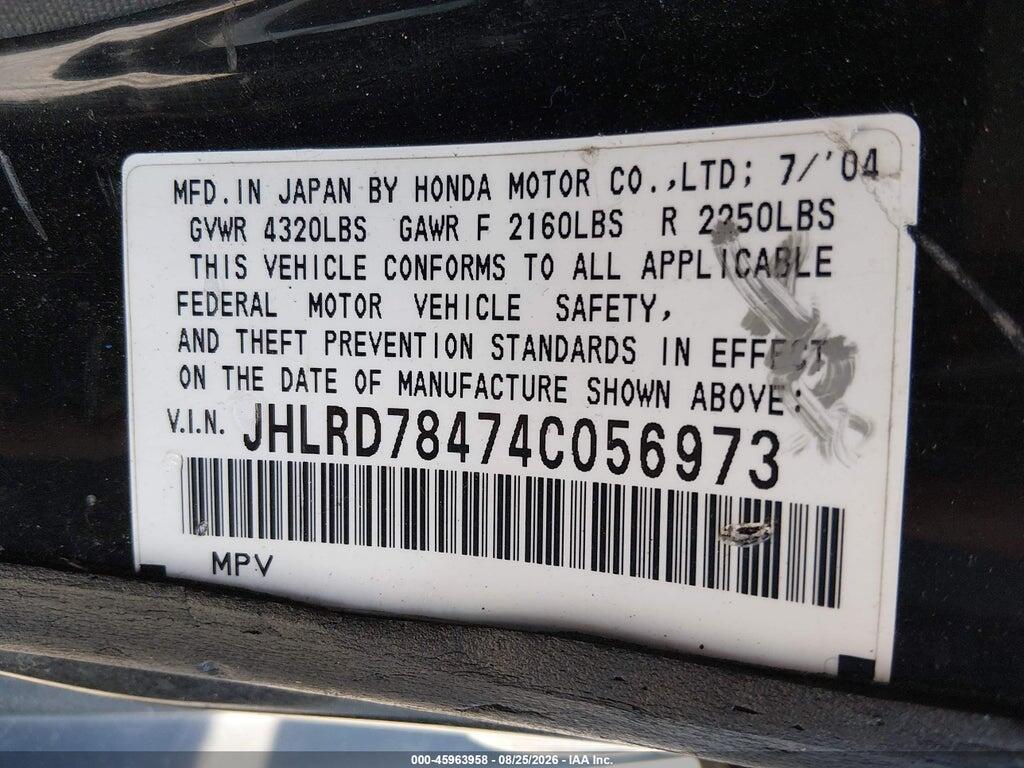 JHLRD78474C056973 2004 HONDA CR-V photo no. 6