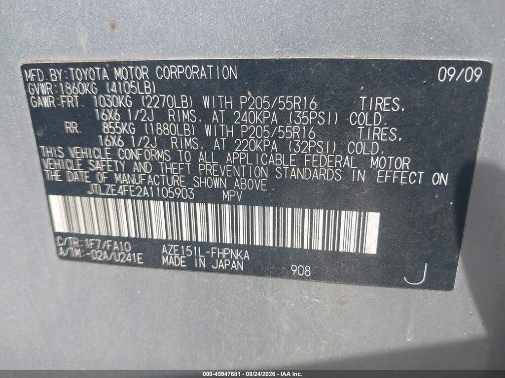 JTLZE4FE2A1105903 2010 SCION XB photo no. 9