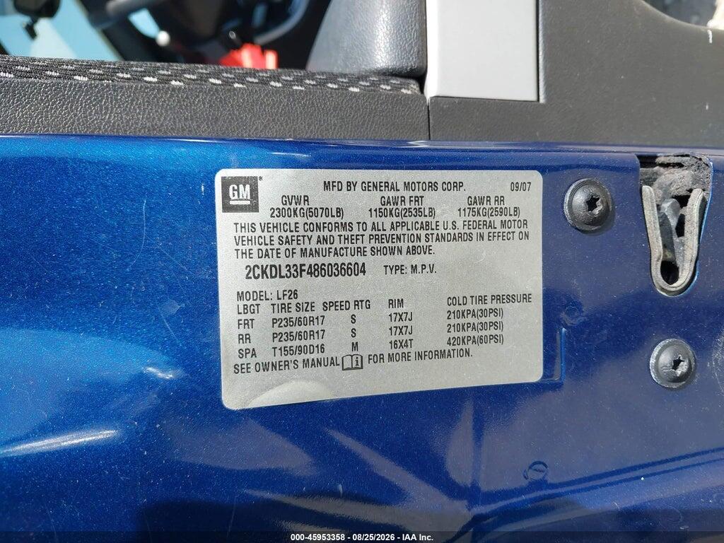 2CKDL33F486036604 2008 PONTIAC TORRENT photo no. 9