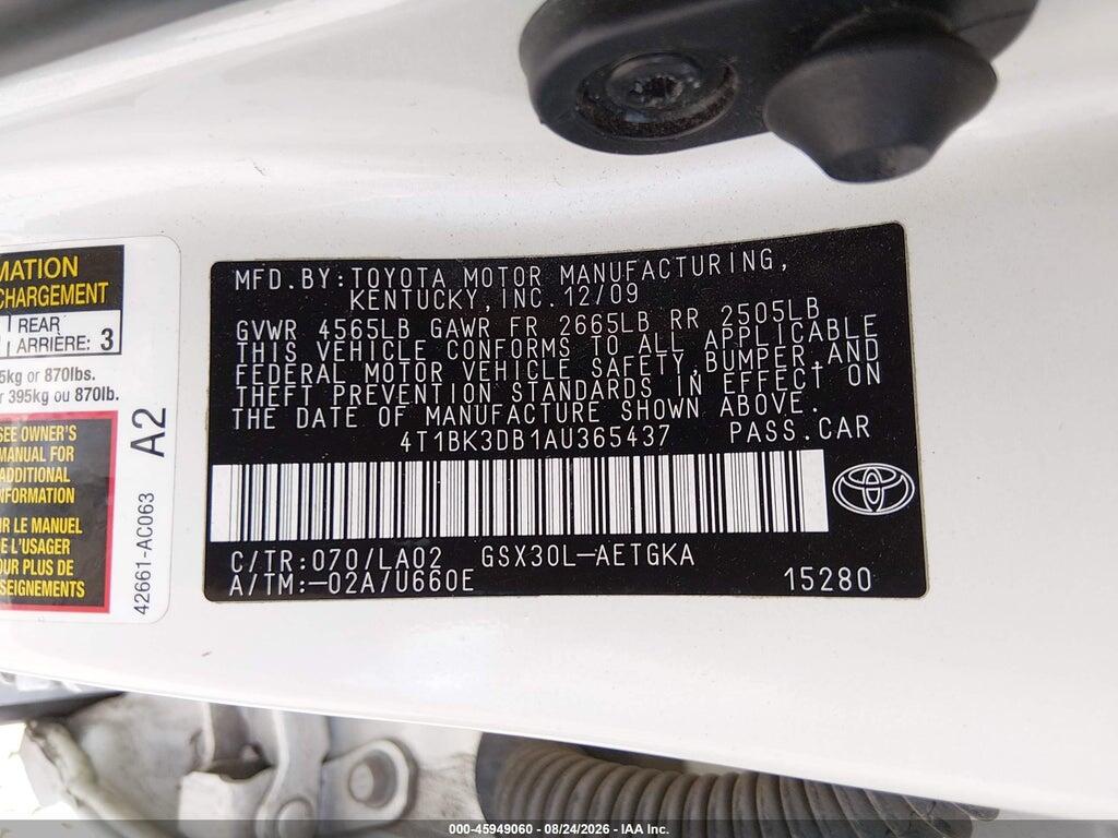 4T1BK3DB1AU365437 2010 TOYOTA AVALON photo no. 9