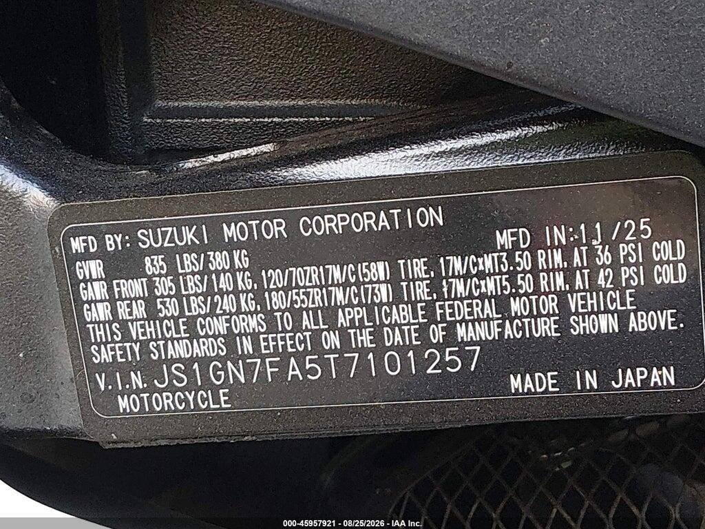 JS1GN7FA5T7101257 2026 SUZUKI GSX-R600 photo no. 10