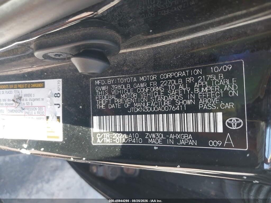 JTDKN3DU0A0076411 2010 TOYOTA PRIUS photo no. 9