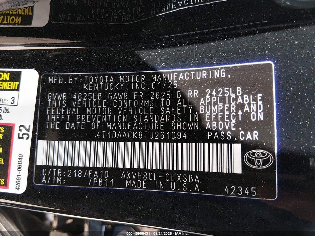 4T1DAACK8TU261094 2026 TOYOTA CAMRY photo no. 9