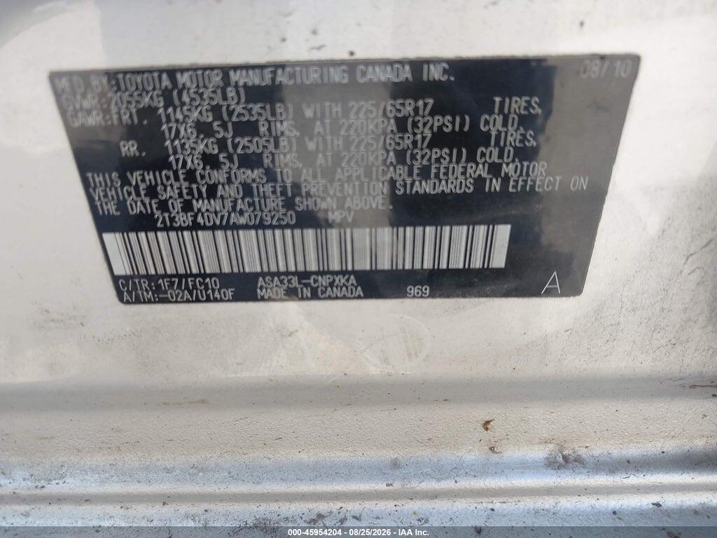 2T3BF4DV7AW079250 2010 TOYOTA RAV4 photo no. 9