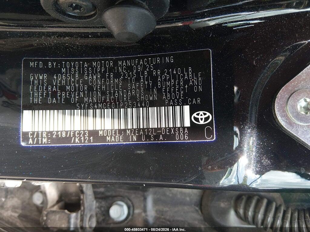 5YFS4MCE0TP253440 2026 TOYOTA COROLLA photo no. 9