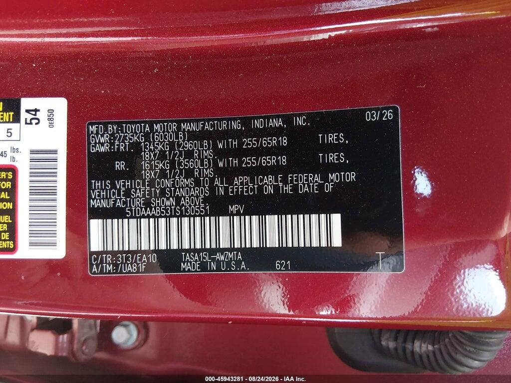 5TDAAAB53TS130551 2026 TOYOTA GRAND HIGHLANDER photo no. 9
