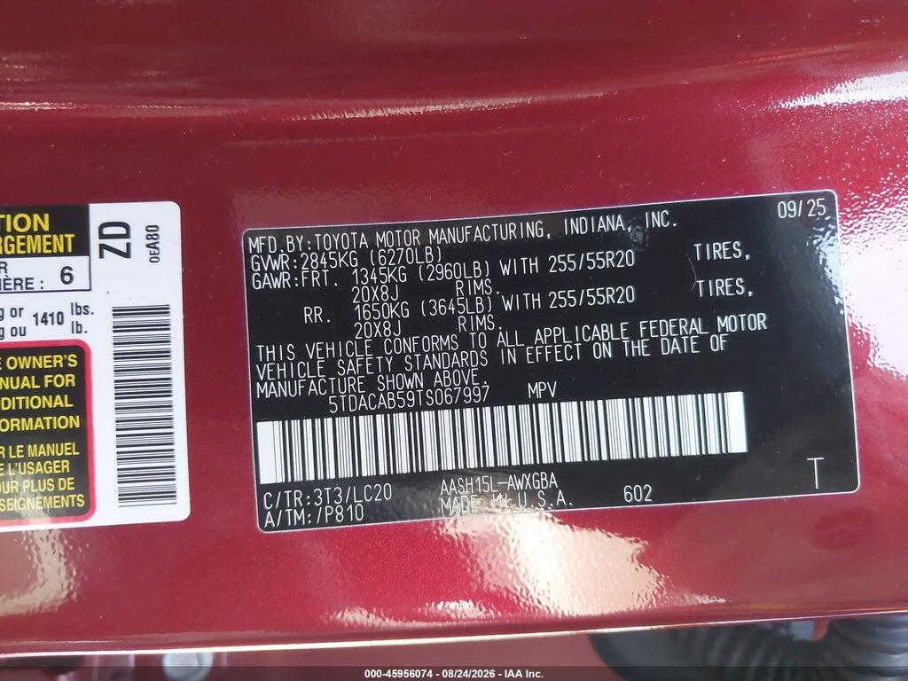 5TDACAB59TS067997 2026 TOYOTA GRAND HIGHLANDER HYBRID photo no. 9