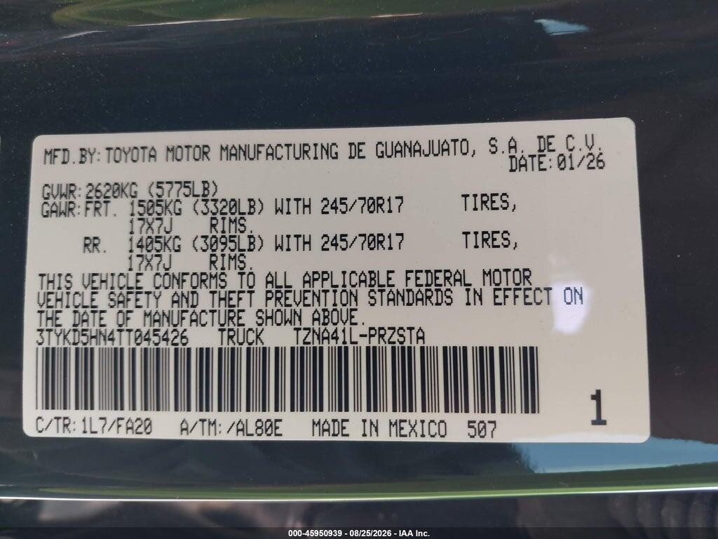 3TYKD5HN4TT045426 2026 TOYOTA TACOMA photo no. 9