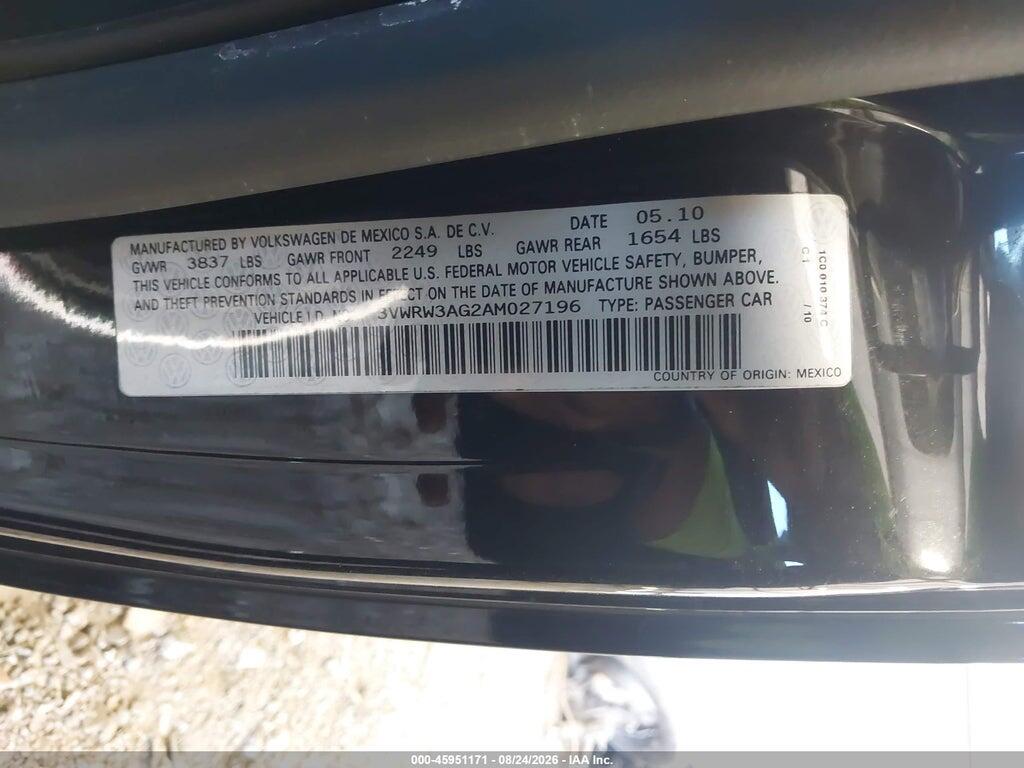 3VWRW3AG2AM027196 2010 VOLKSWAGEN NEW BEETLE photo no. 9