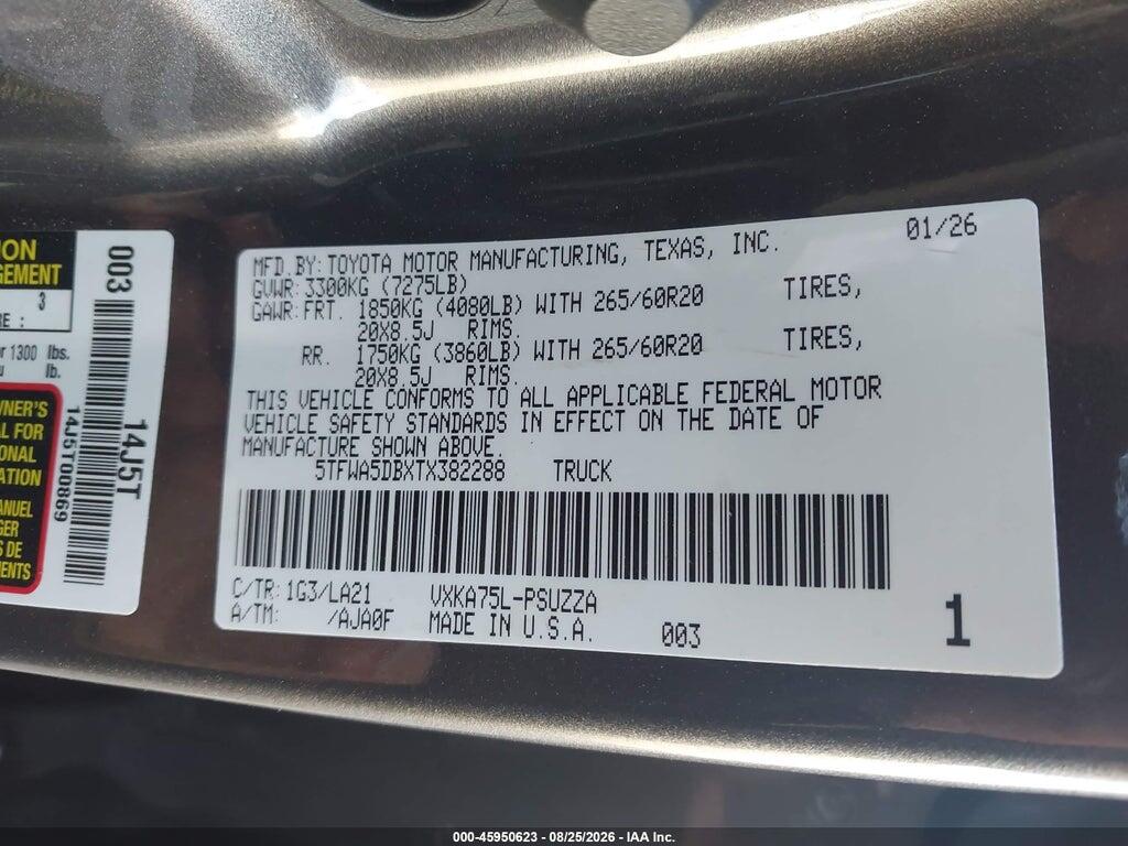 5TFWA5DBXTX382288 2026 TOYOTA TUNDRA photo no. 9