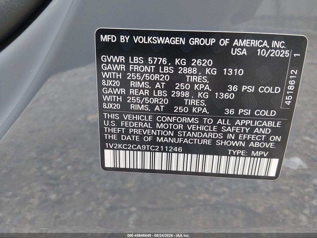 1V2KC2CA9TC211246 2026 VOLKSWAGEN ATLAS CROSS SPORT photo no. 9