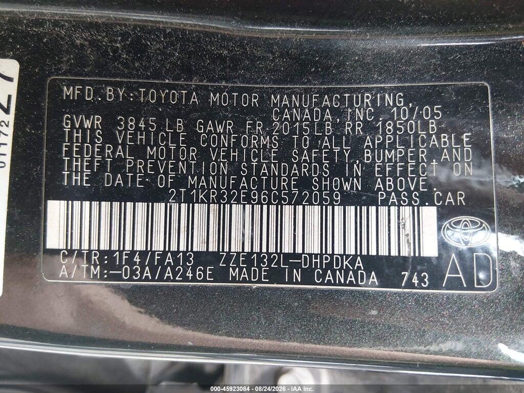 2T1KR32E96C572059 2006 TOYOTA COROLLA MATRIX photo no. 9