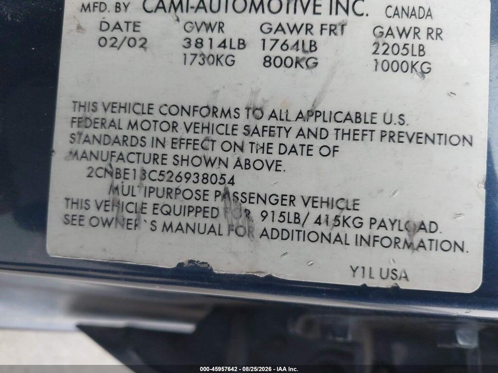 2CNDE13C426938054 2002 CHEVROLET TRACKER photo no. 9