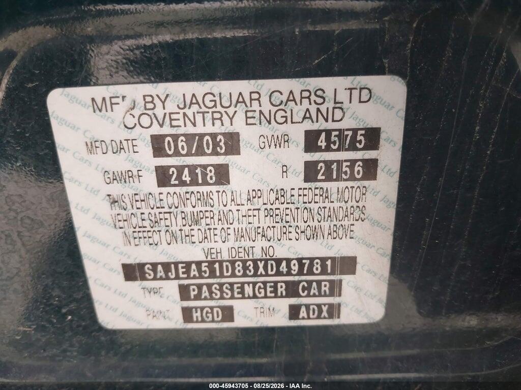 SAJEA51D83XD49781 2003 JAGUAR X-TYPE photo no. 9