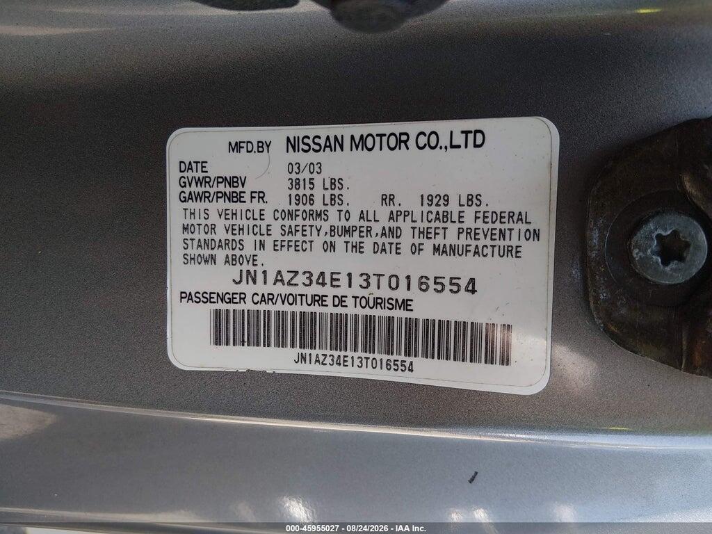 JN1AZ34E13T016554 2003 NISSAN 350Z photo no. 9