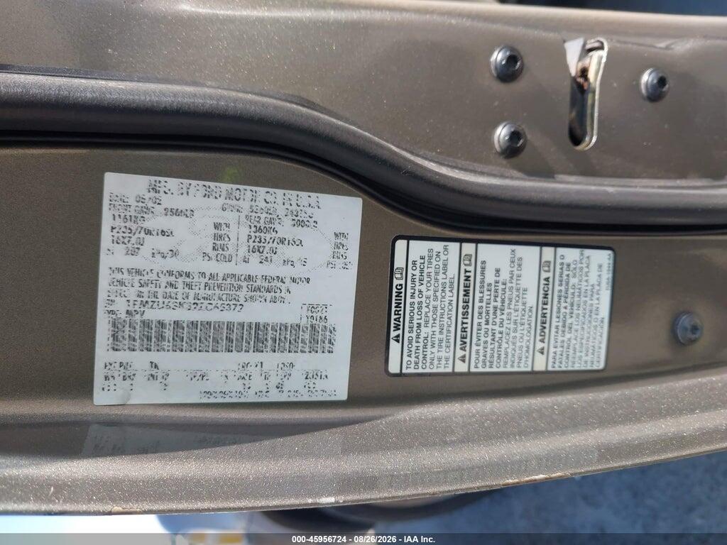 1FMZU63K32ZC65372 2002 FORD EXPLORER photo no. 9