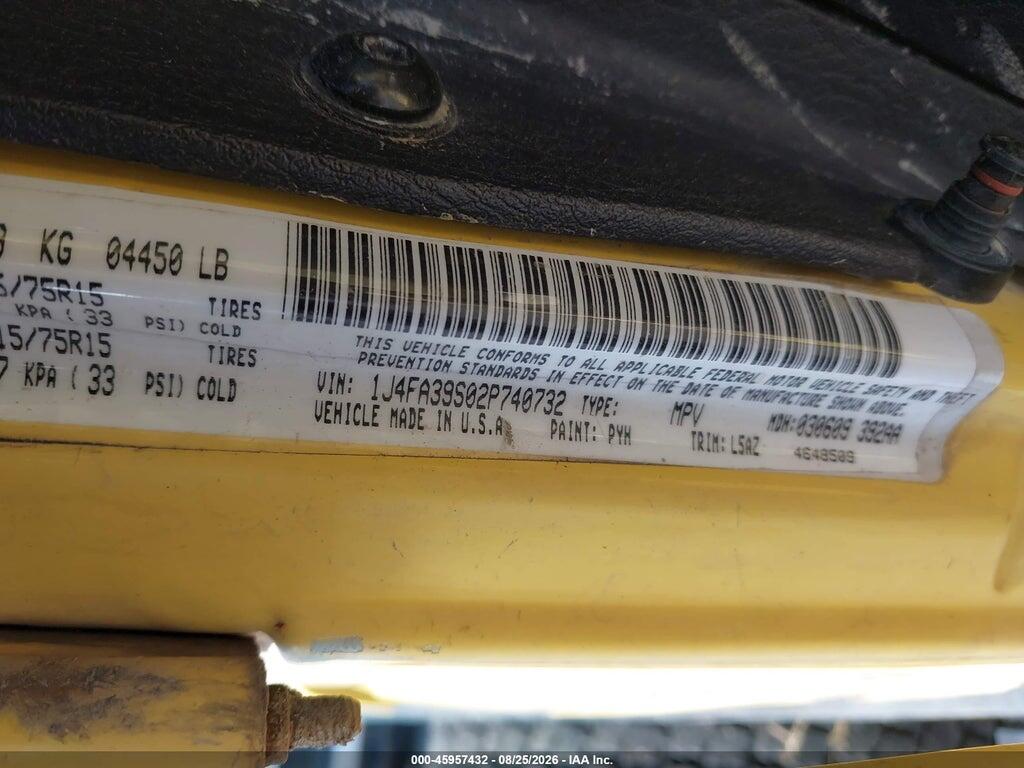1J4FA39S02P740732 2002 JEEP WRANGLER photo no. 9