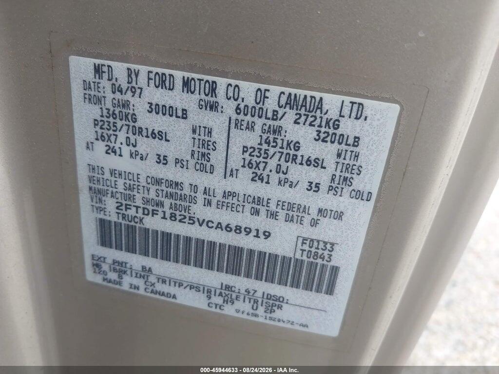 2FTDF1825VCA68919 1997 FORD F-150 STANDARD photo no. 9