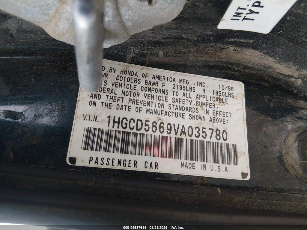 1HGCD5669VA035780 1997 HONDA ACCORD photo no. 9