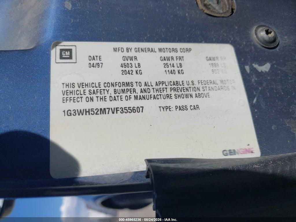 1G3WH52M7VF355607 1997 OLDSMOBILE CUTLASS SUPREME photo no. 9