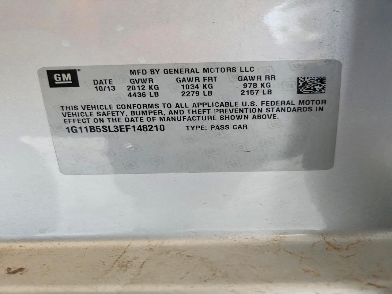 1G11B5SL3EF148210 2014 CHEVROLET MALIBU photo no. 12