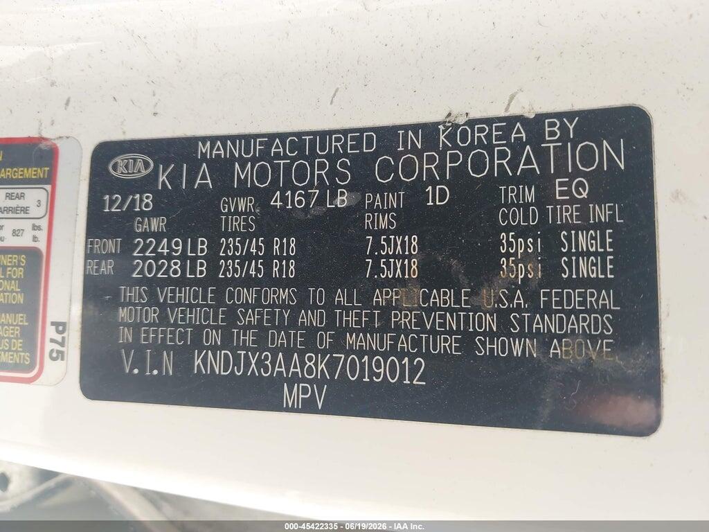 KNDJX3AA8K7019012 2019 KIA SOUL photo no. 9