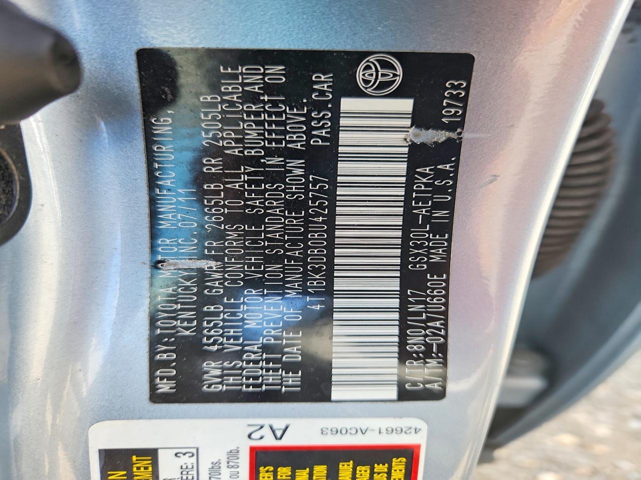 2011 TOYOTA AVALON LIMITED — Фото 12 из 12