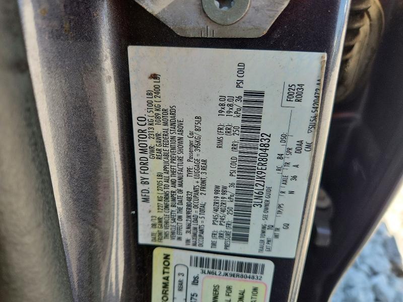 3LN6L2JK9ER804832 2014 LINCOLN MKZ photo no. 12