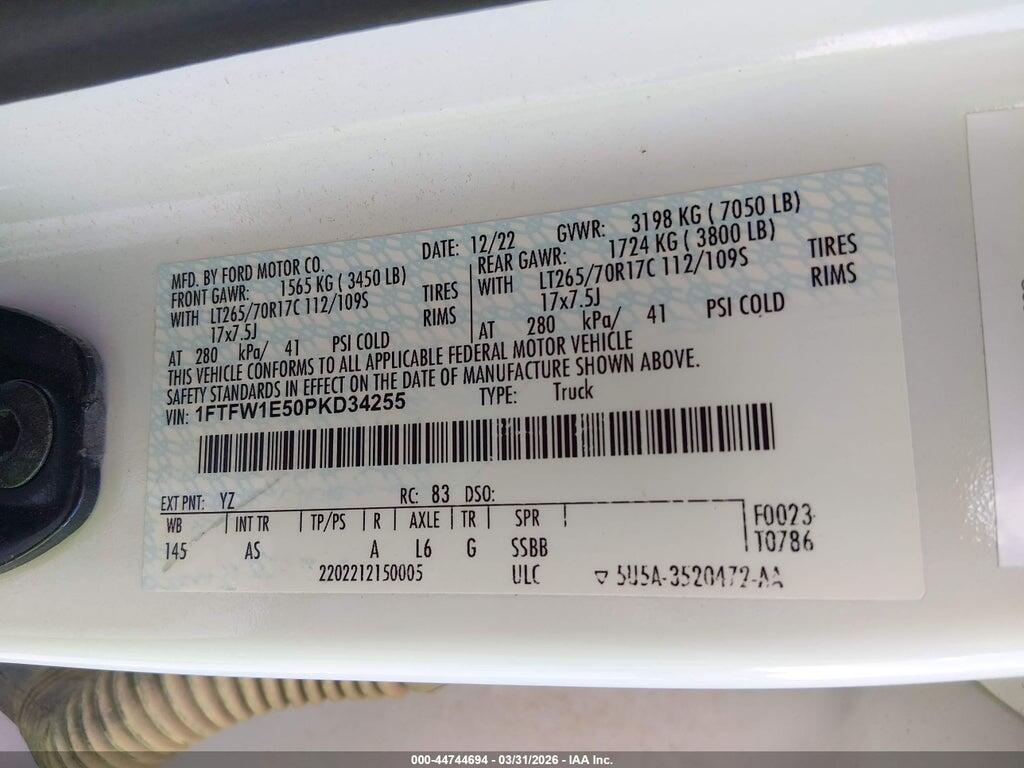 1FTFW1E50PKD34255 2023 FORD F-150 photo no. 9